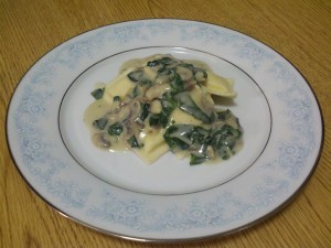 ravioli Ravioli with mushroom sauce...done